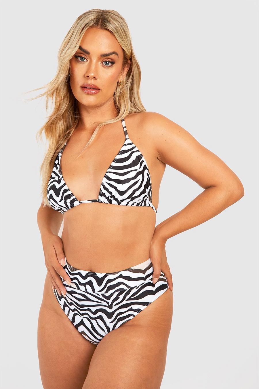 DÓŁ OD BIKINI WYSOKI STAN ZEBRA PRINT