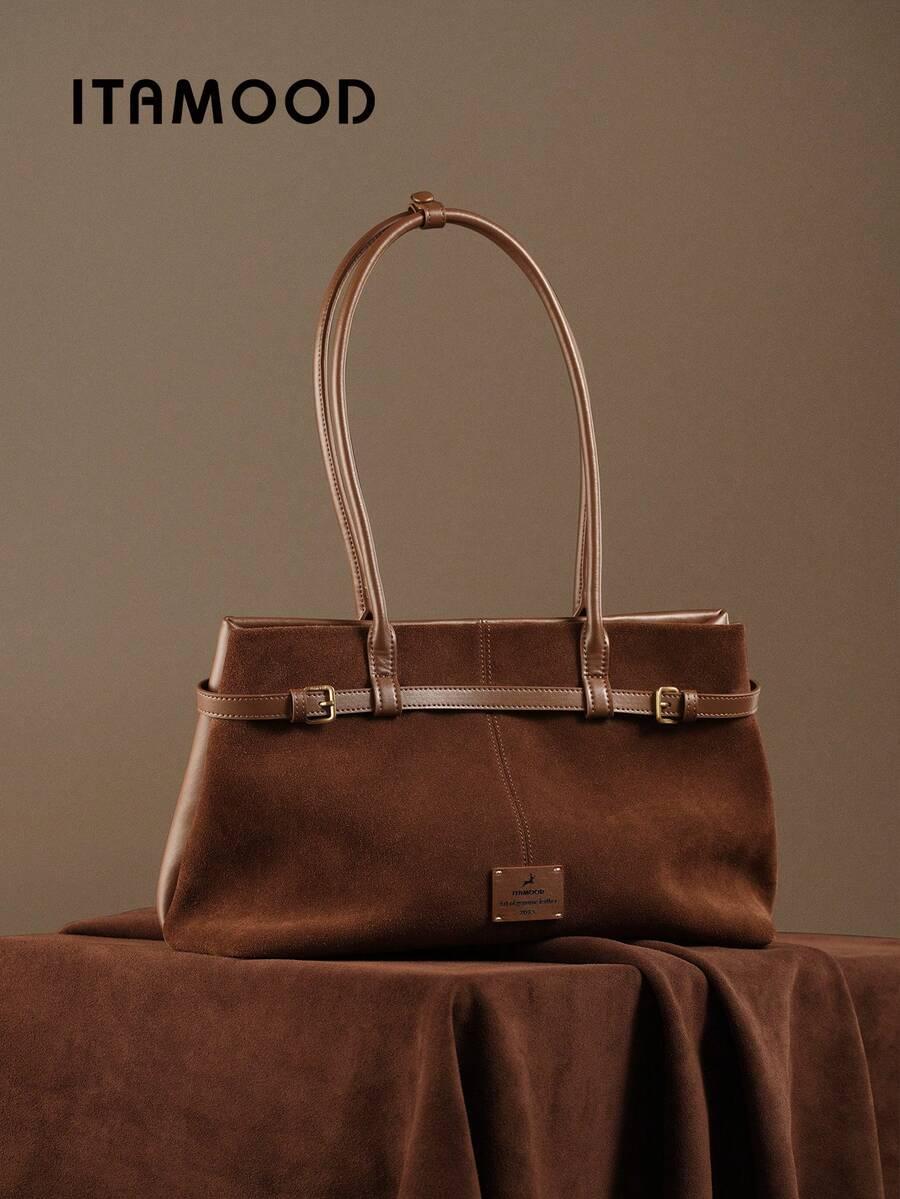 brązowa torebka na ramię skóra naturalna