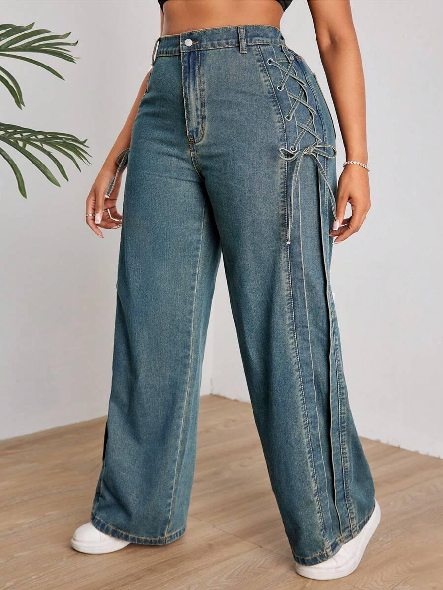 niebieskie spodnie jeans