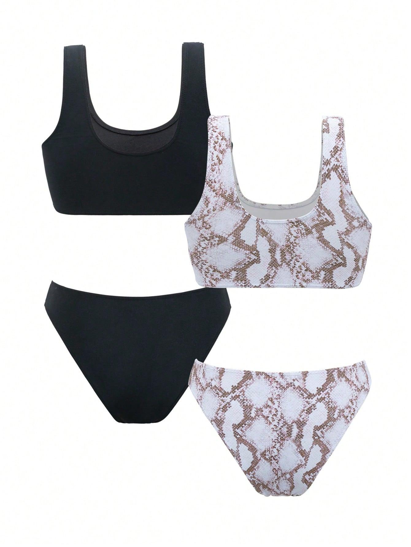 DWUCZĘŚCIOWY KOMPLET BIKINI DWA KOMPLETY 