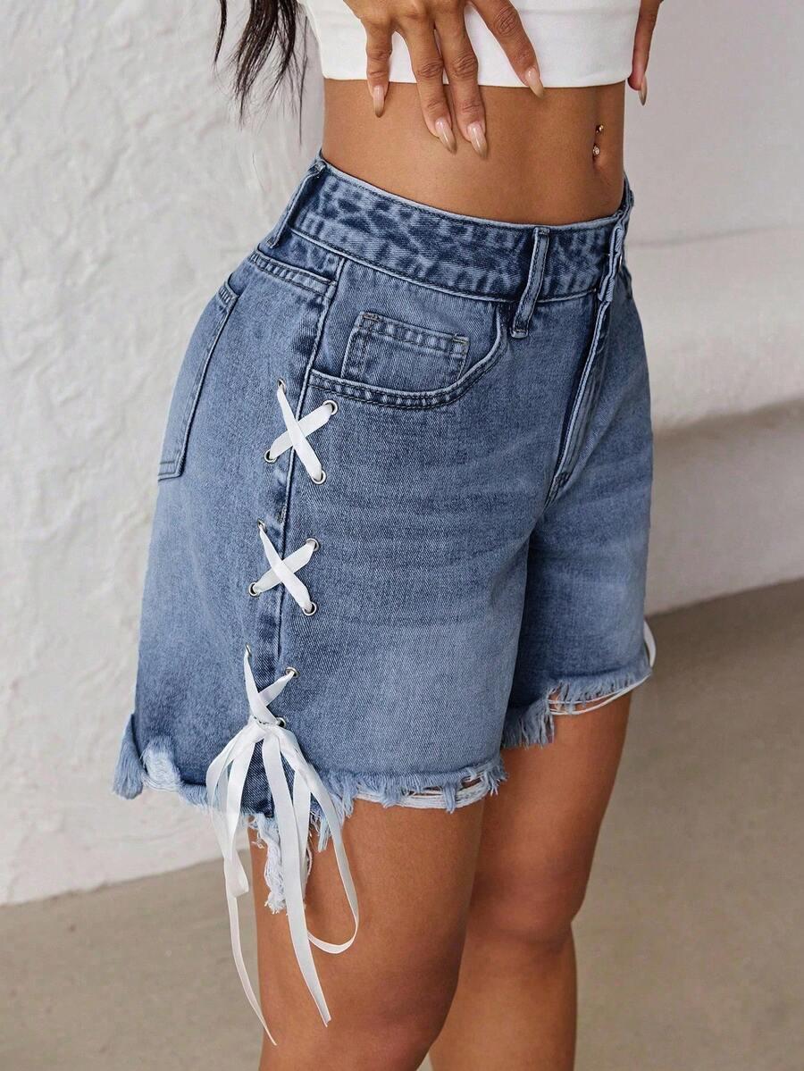 NIEBIESKIE SPODENKI JEANS