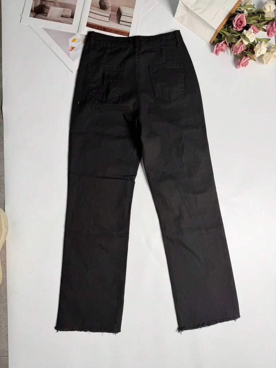 CZARNE SPODNIE JEANS 