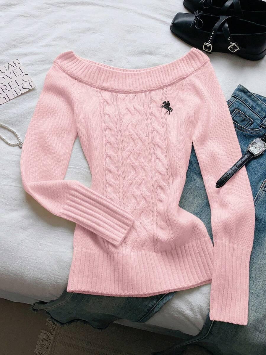 RÓŻOWY SWETER DŁUGI RĘKAW