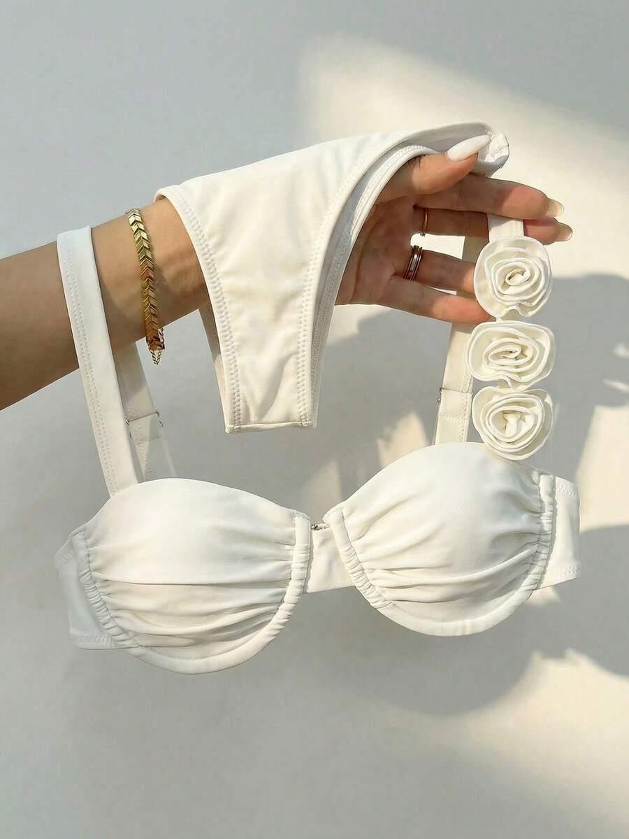 KOMPLET BIKINI KWIAT 3D