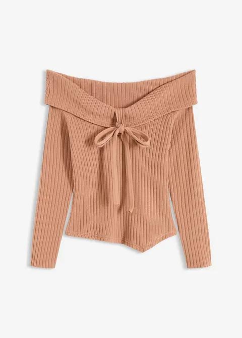 SWETER Z ODKRYTYMI RAMIONAMI