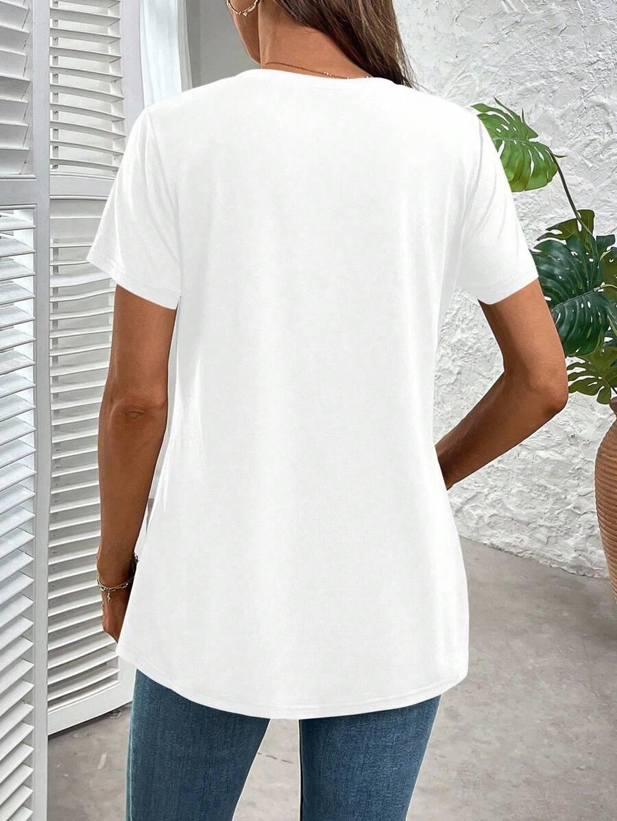 BIAŁY T-SHIRT V NECK