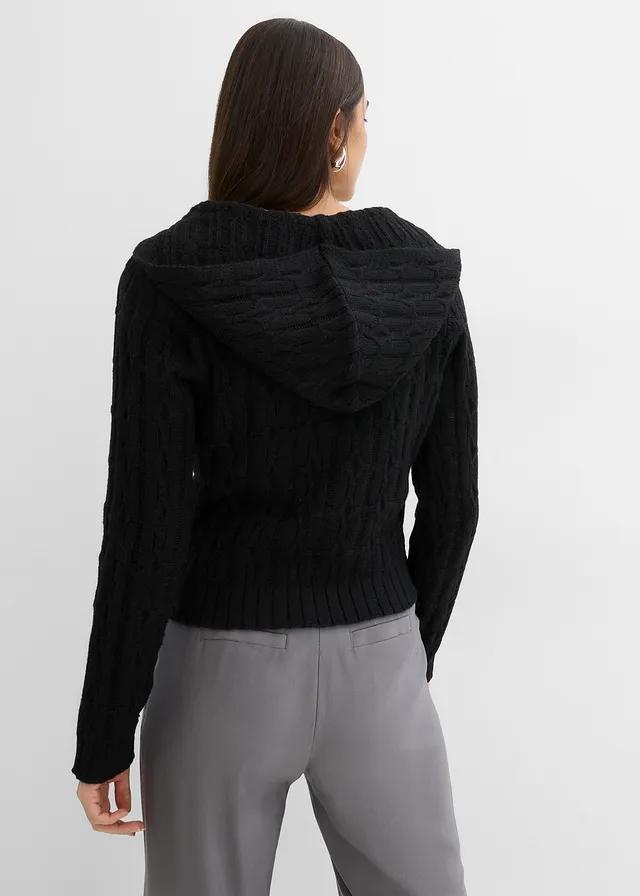 SWETER Z KAPTUREM Z ASYMETRYCZNĄ LINIĄ DOŁU