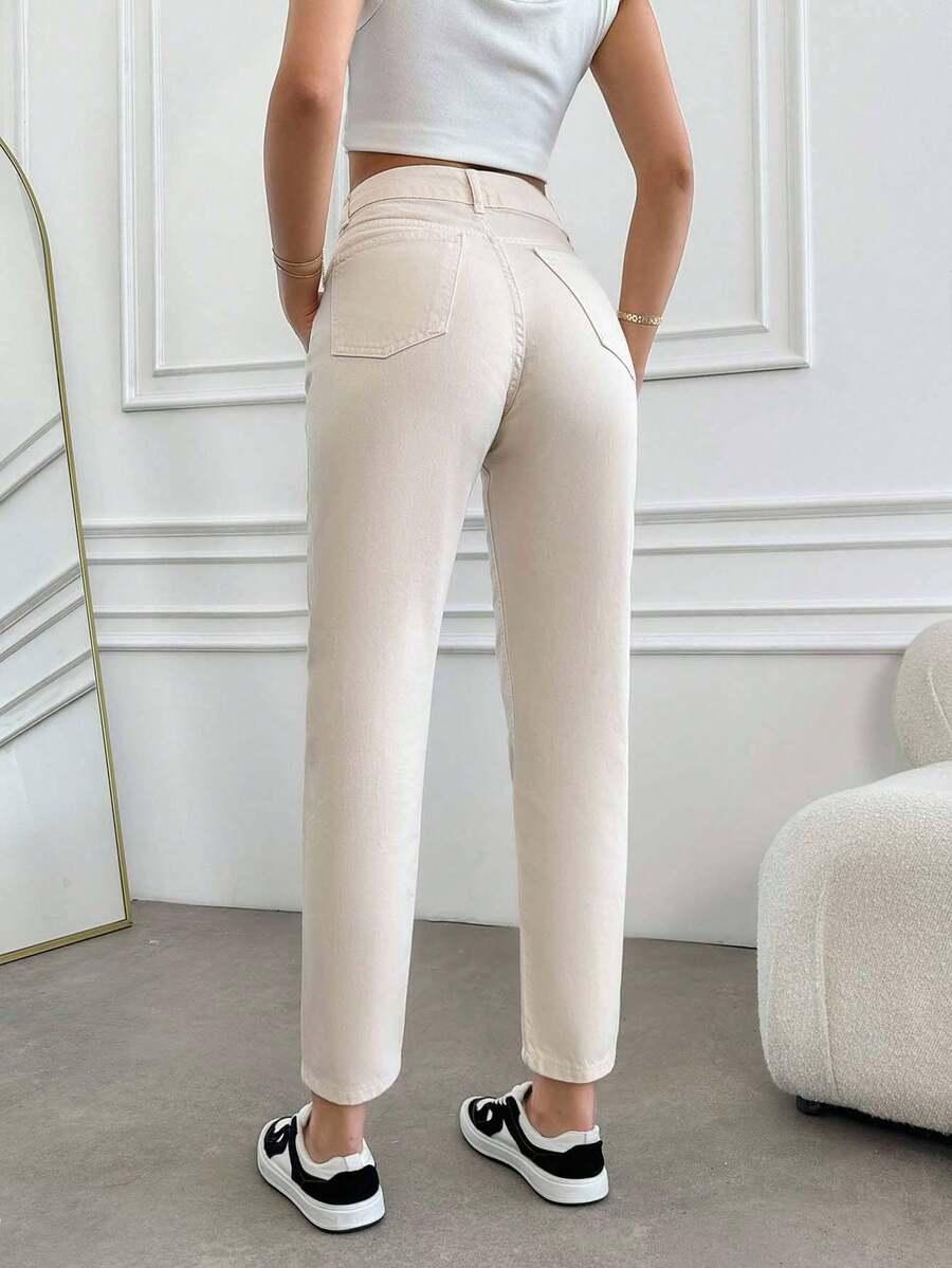 spodnie mom jeans wysoki stan