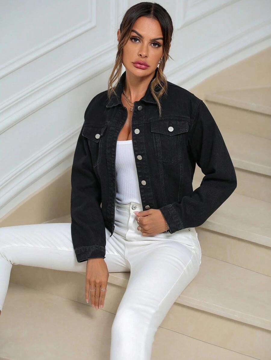 CZARNA KURTKA JEANS