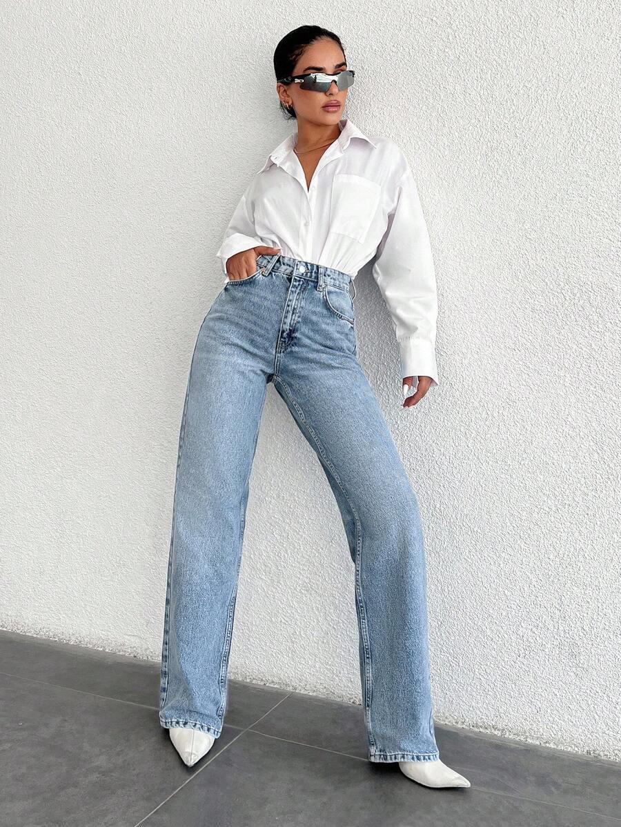 NIEBIESKIE SPODNIE JEANS 
