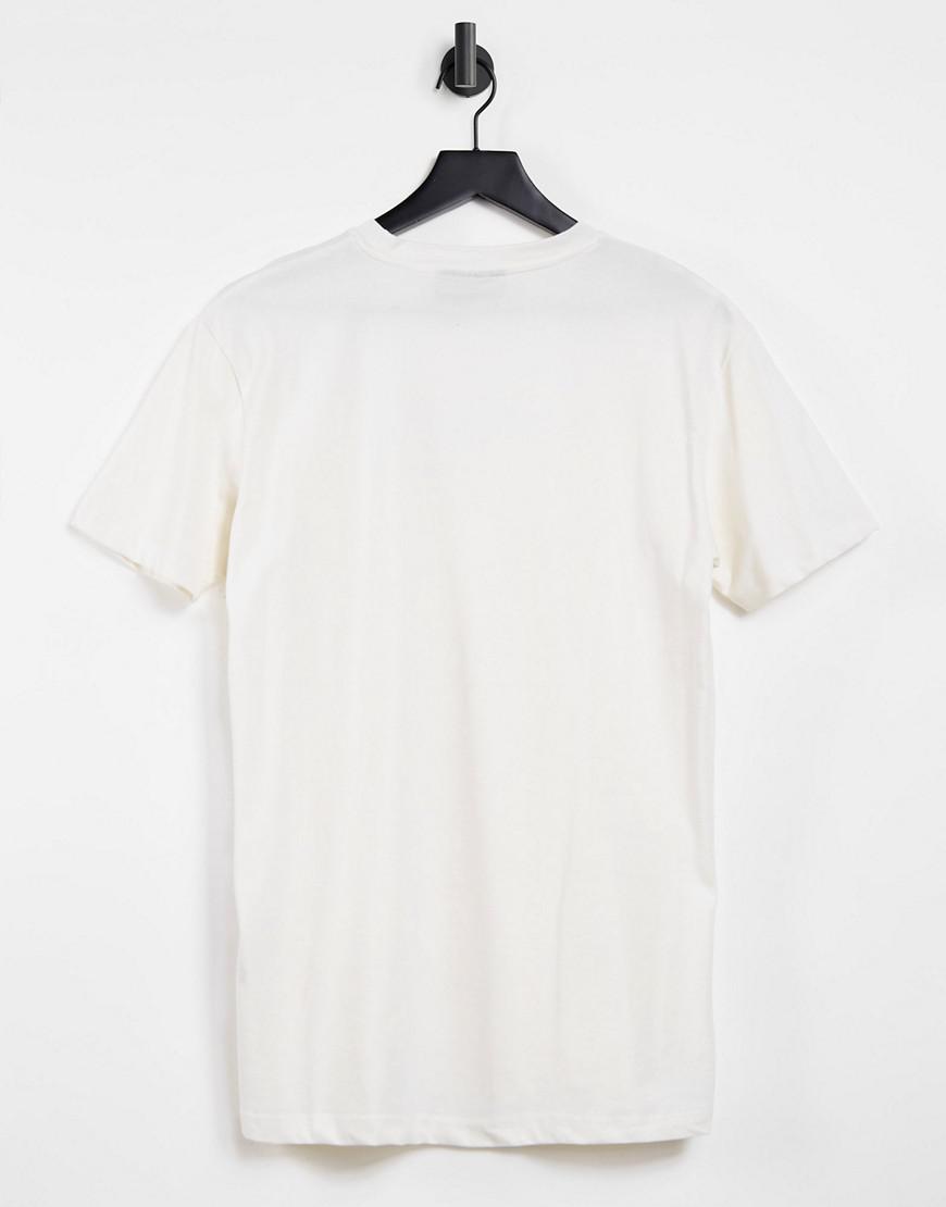 kremowy t-shirt okrągły dekolt 