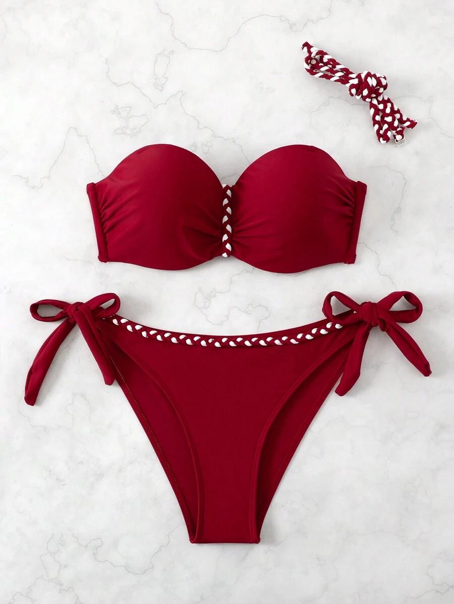 czerwony komplet bikini