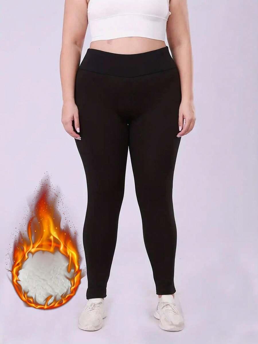 CZARNE OCIEPLANE LEGGINSY 