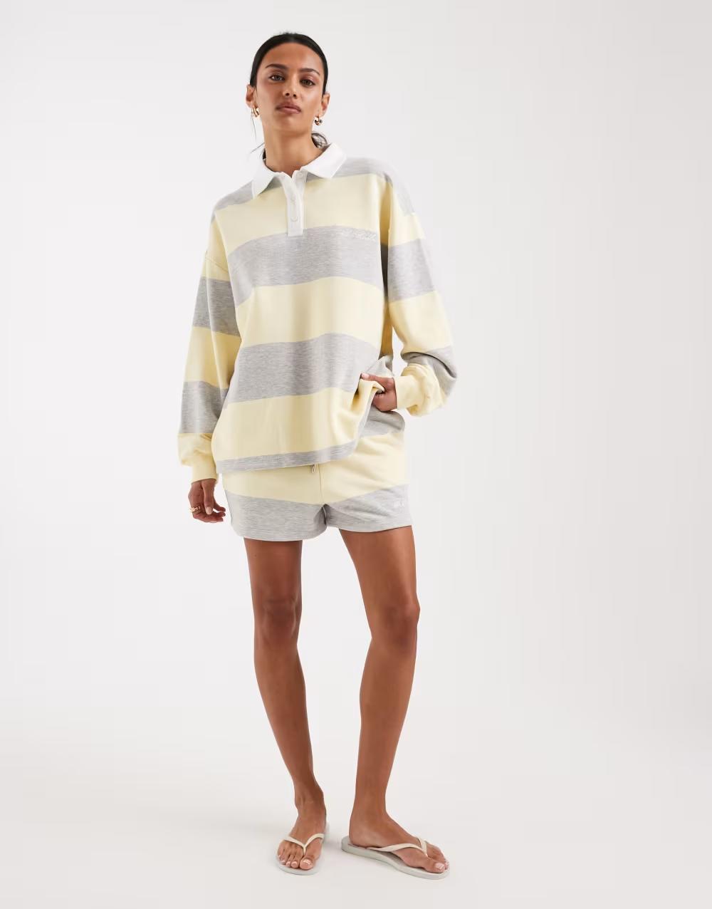 BLUZA W PASKI KOŁNIERZYK