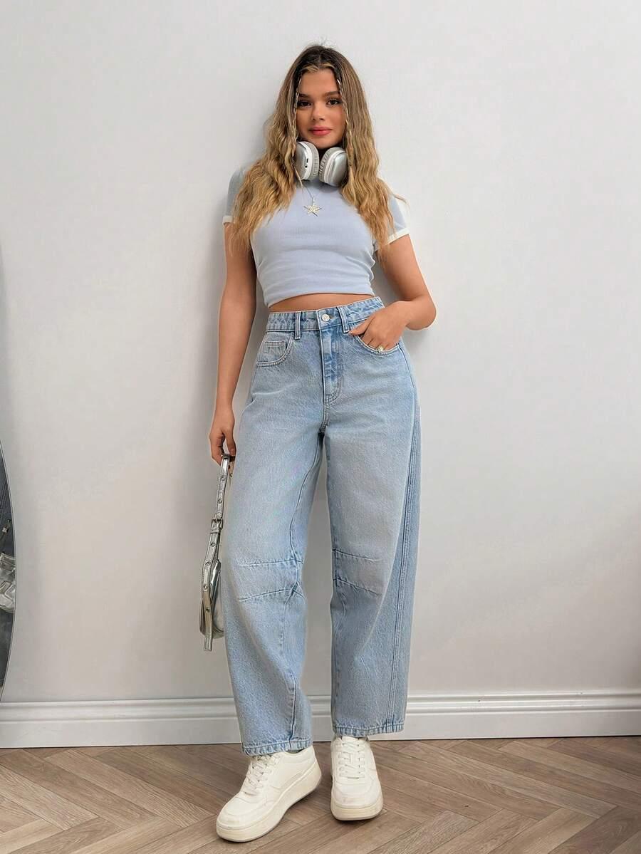 NIEBIESKIE SPODNIE JEANSOWE