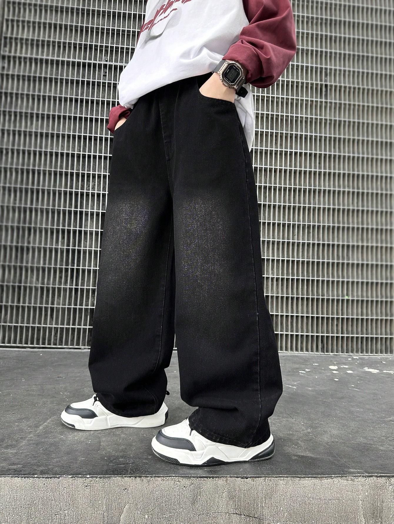 CZARNE SPODNIE JEANS 