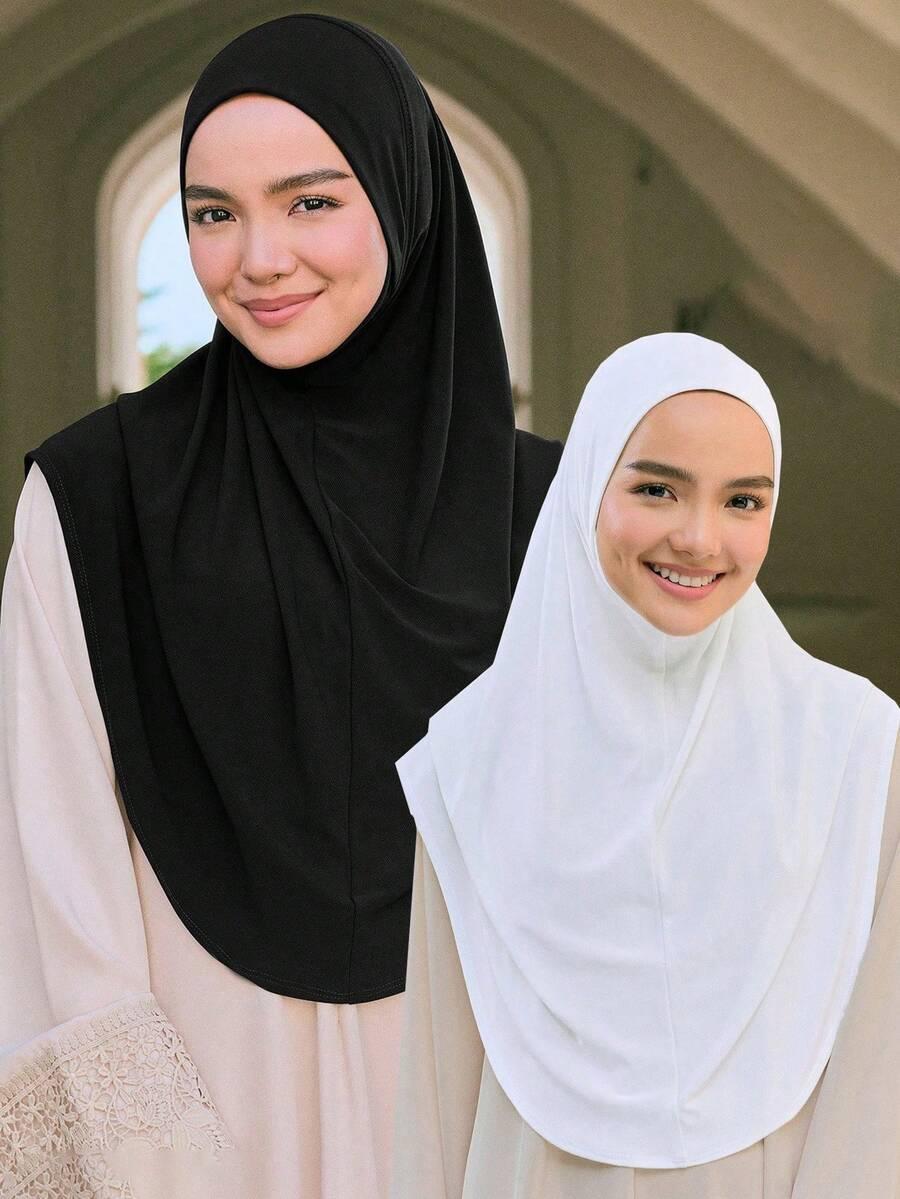 HIJAB 2 SZTUKI BIAŁY I CZARNY