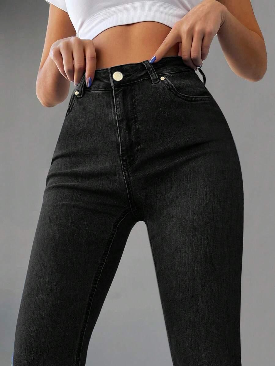 CZARNE SPODNIE JEANS