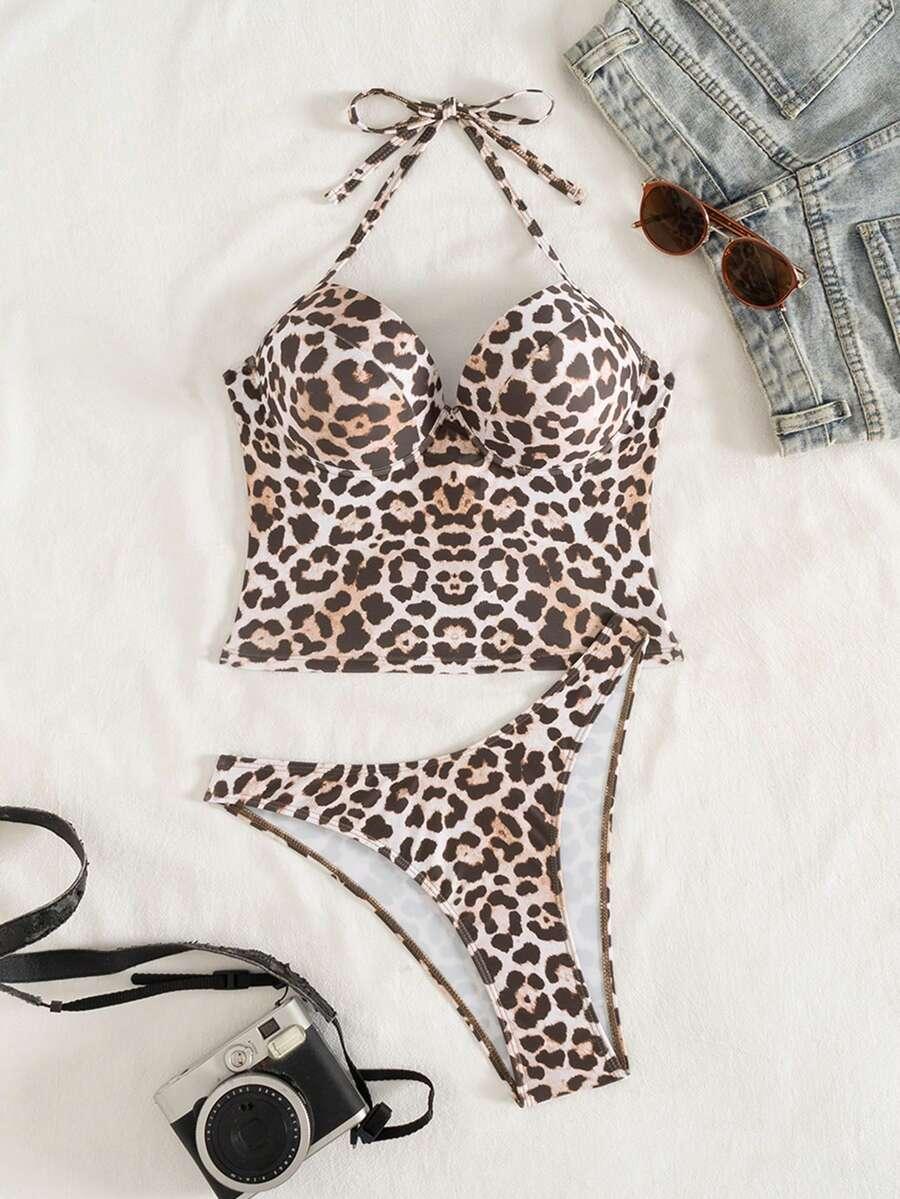 DWUCZĘŚCIOWY STRÓJ KĄPIELOWY ANIMAL PRINT