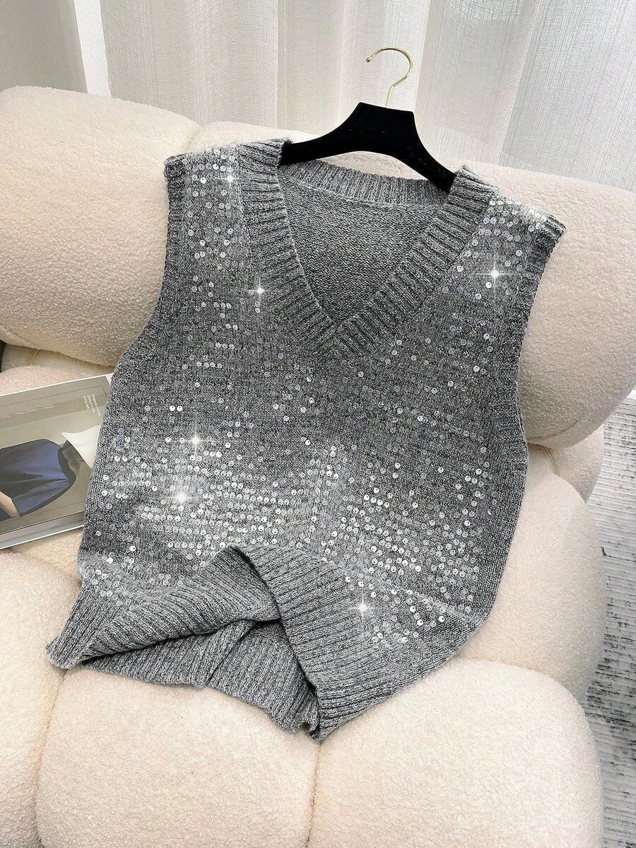 sweter bez rękawów
