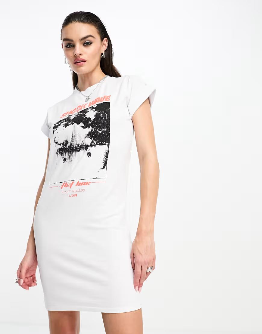 BIAŁA MINI SUKIENKA PRINT