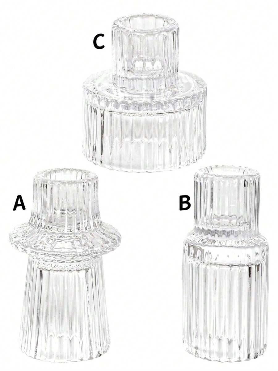 PRZEZROCZYSTY ŚWIECZNIK 3-PACK