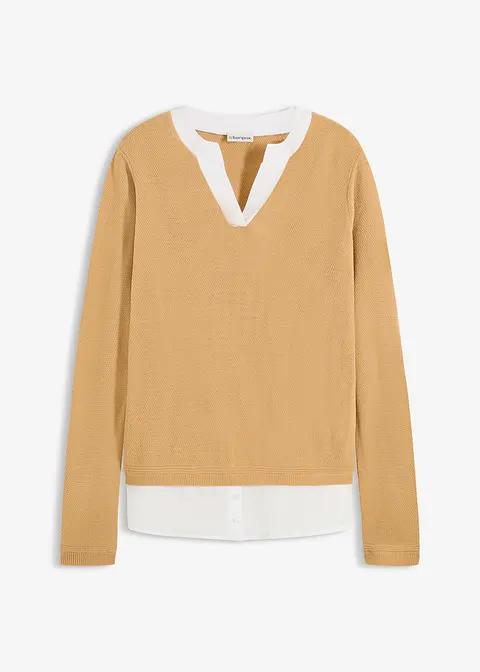 SWETER Z WSTAWKĄ KOSZULI