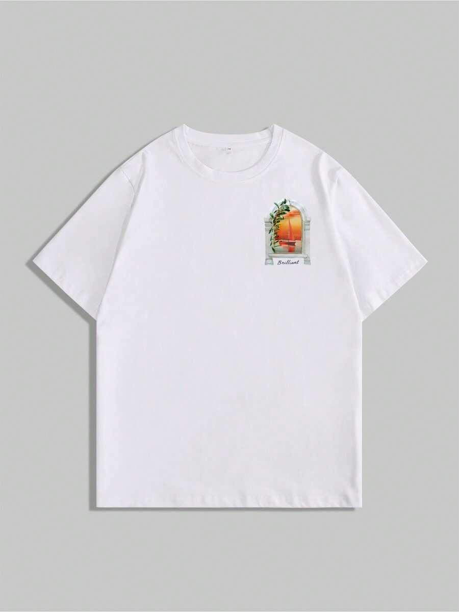 biały t-shirt nadruk