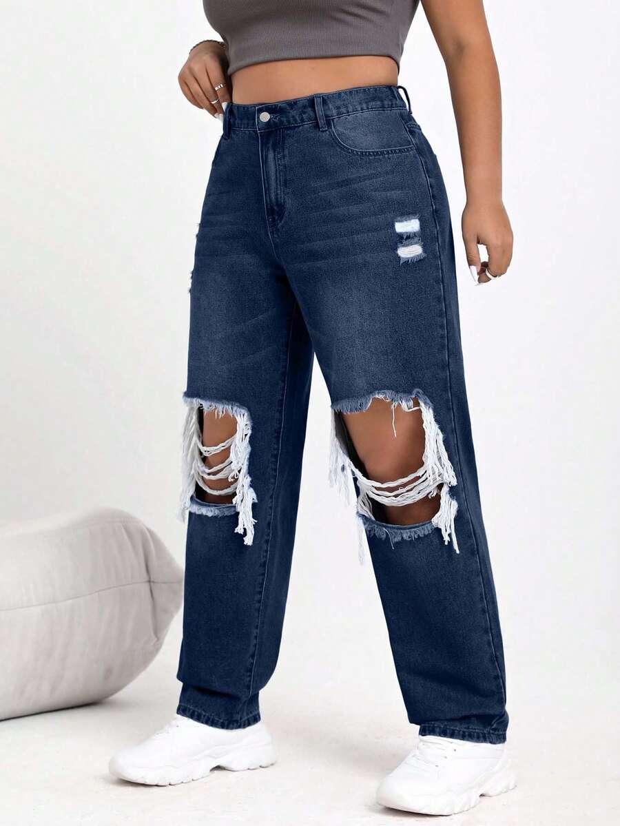 niebieskie spodnie jeans 
