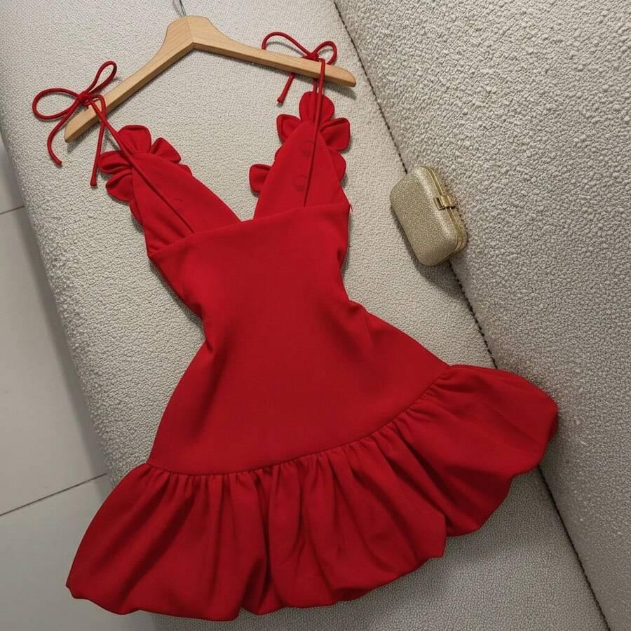 CZERWONA MINI SUKIENKA