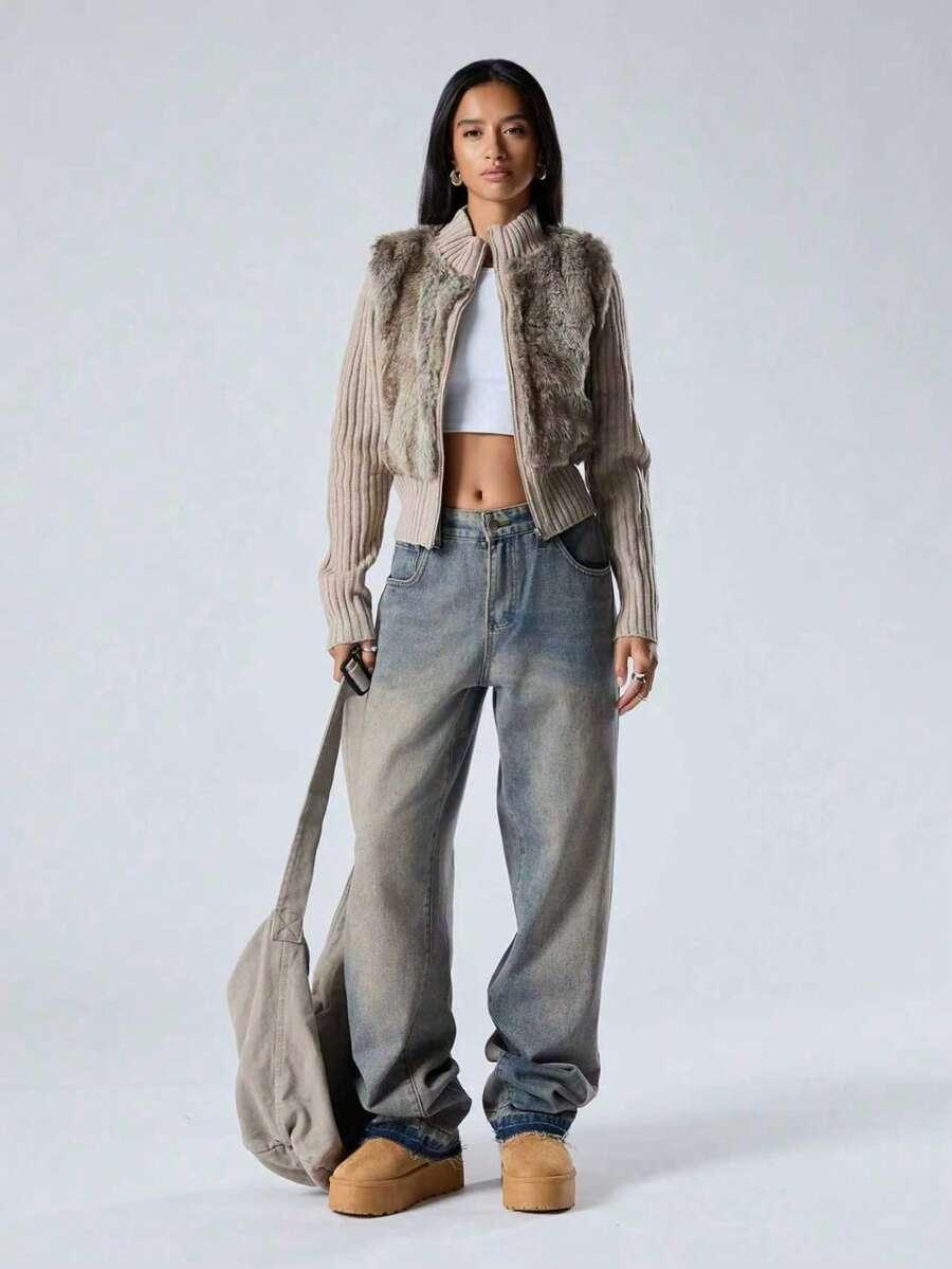 bluza futerko zamek