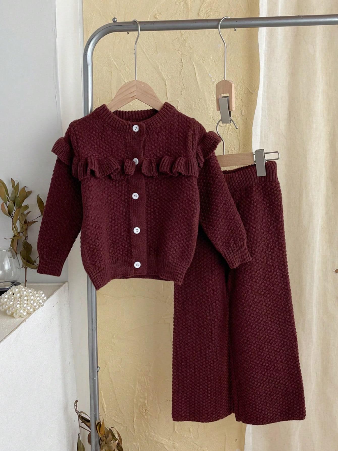 SWETER SPODNIE KOMPLET DZIANINA
