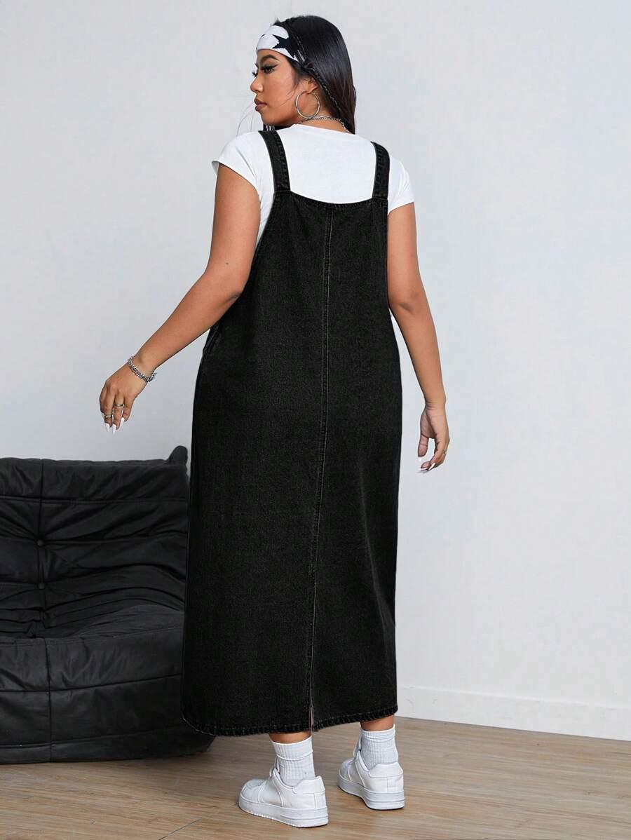 CZARNA MIDI SUKIENKA JEANS