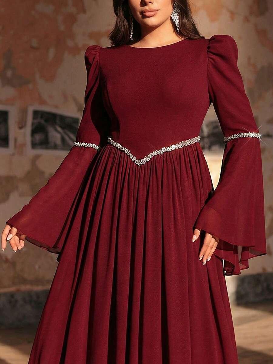 CZERWONA MAXI SUKIENKA