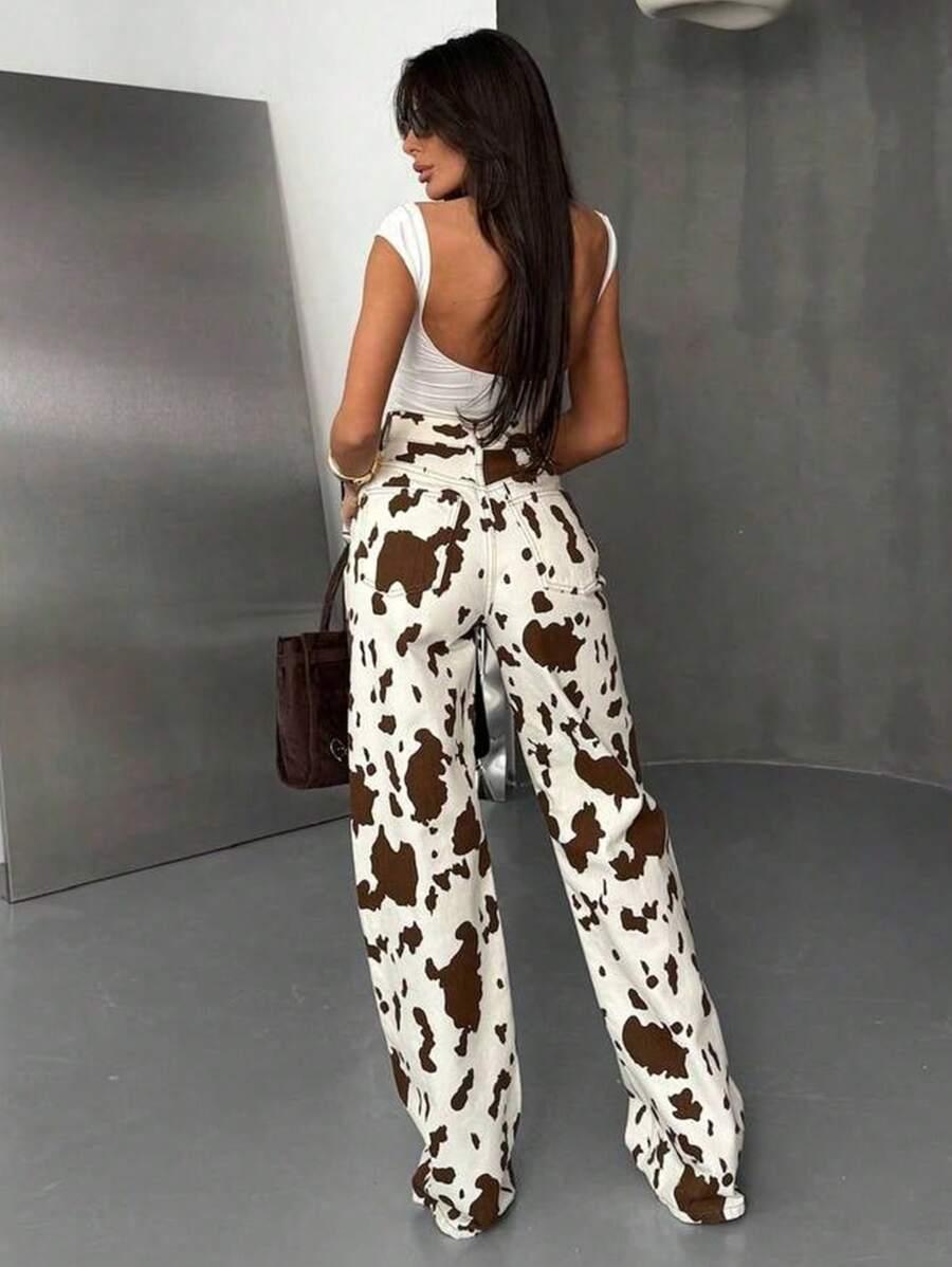 SPODNIE JEANS ANIMAL PRINT 