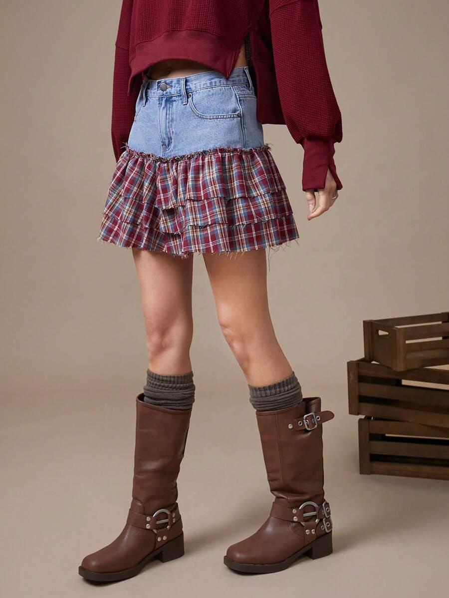 mini spódnica falbany