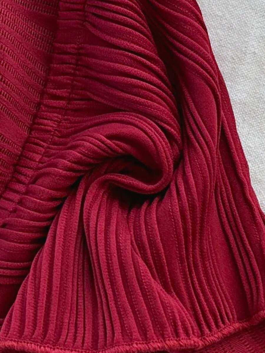 bordowy top zdobienie