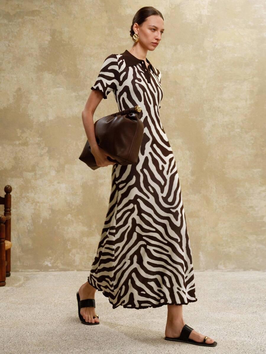 maxi sukienka krótki rękaw v neck
