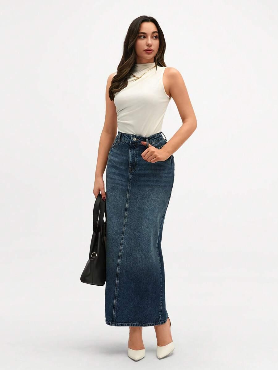 jeansowa maxi spódnica 