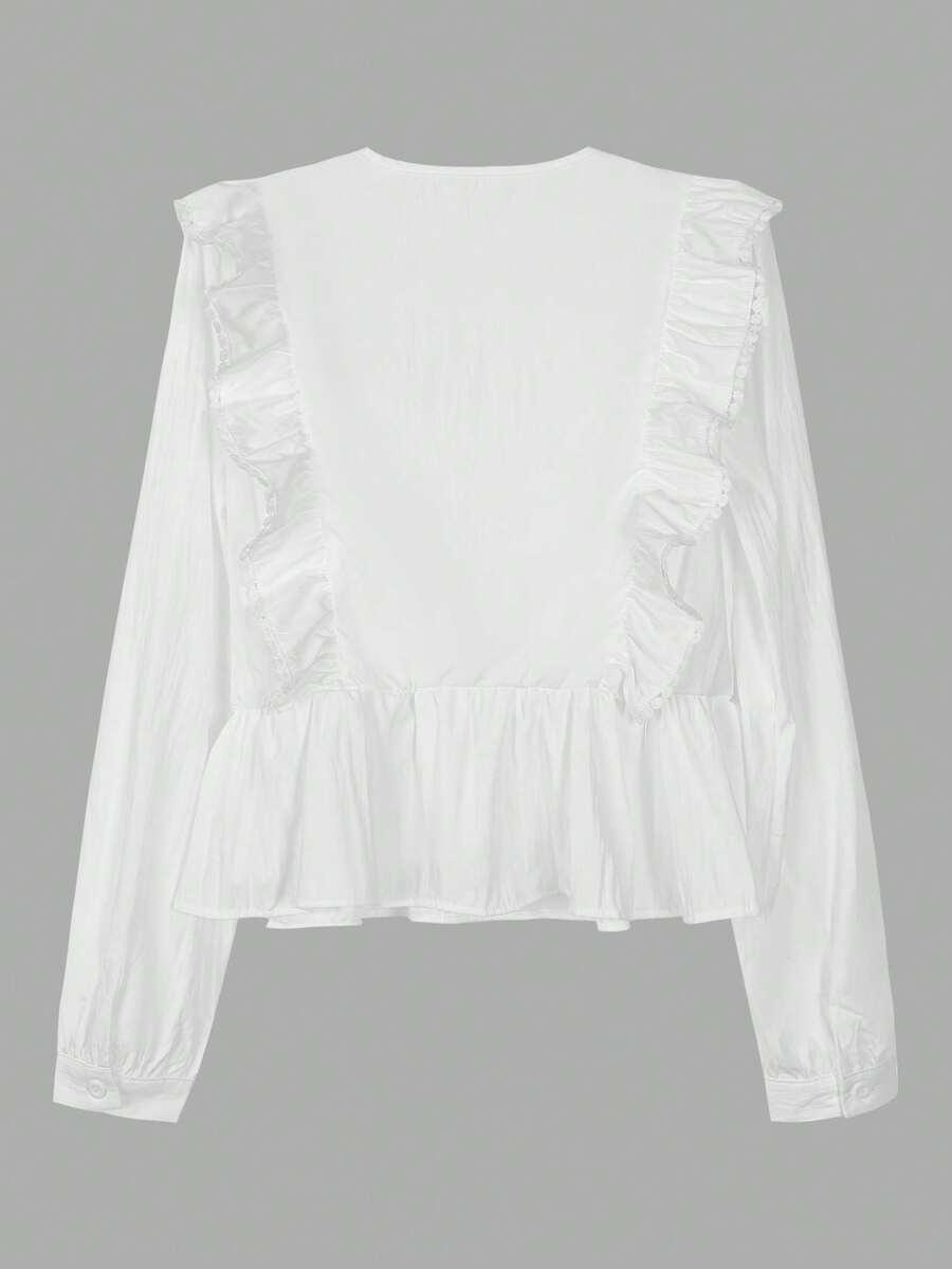BIAŁA BLUZKA V-NECK