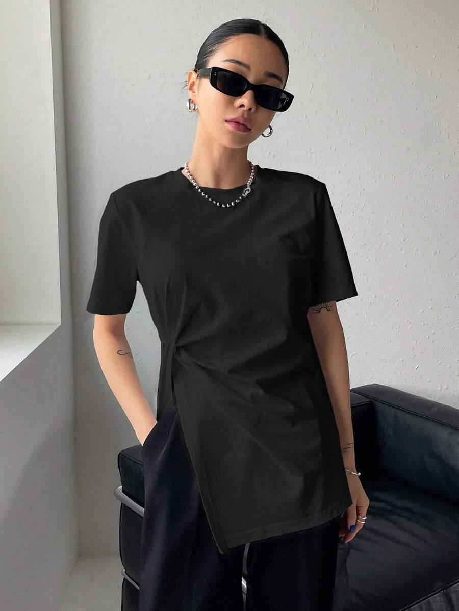 CZARNA BLUZKA ROZCIĘCIE