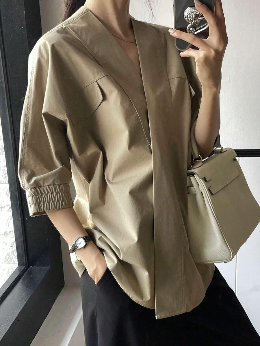 KOSZULA OVERSIZE Z RĘKAWEM 3/4