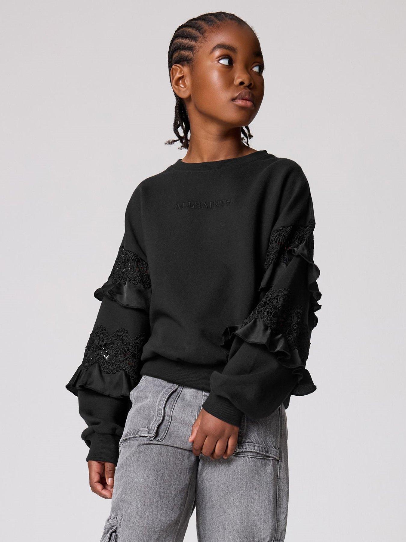 ALLSAINTS DZIEWCZĘCA BLUZA Z OZDOBNYMI RĘKAWAMI 10-11Y