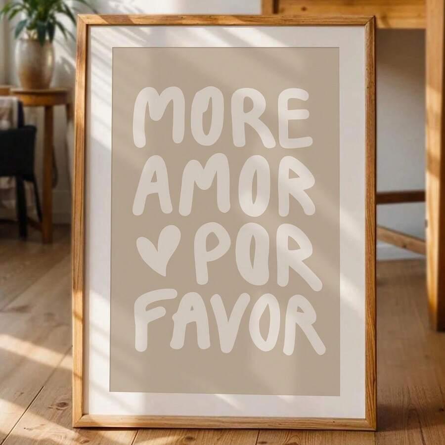 plakat na płótnie napis more amor por favor