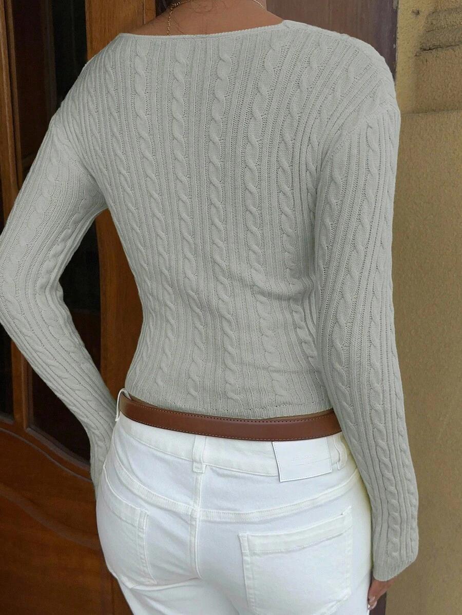 szary SWETER V-NECK