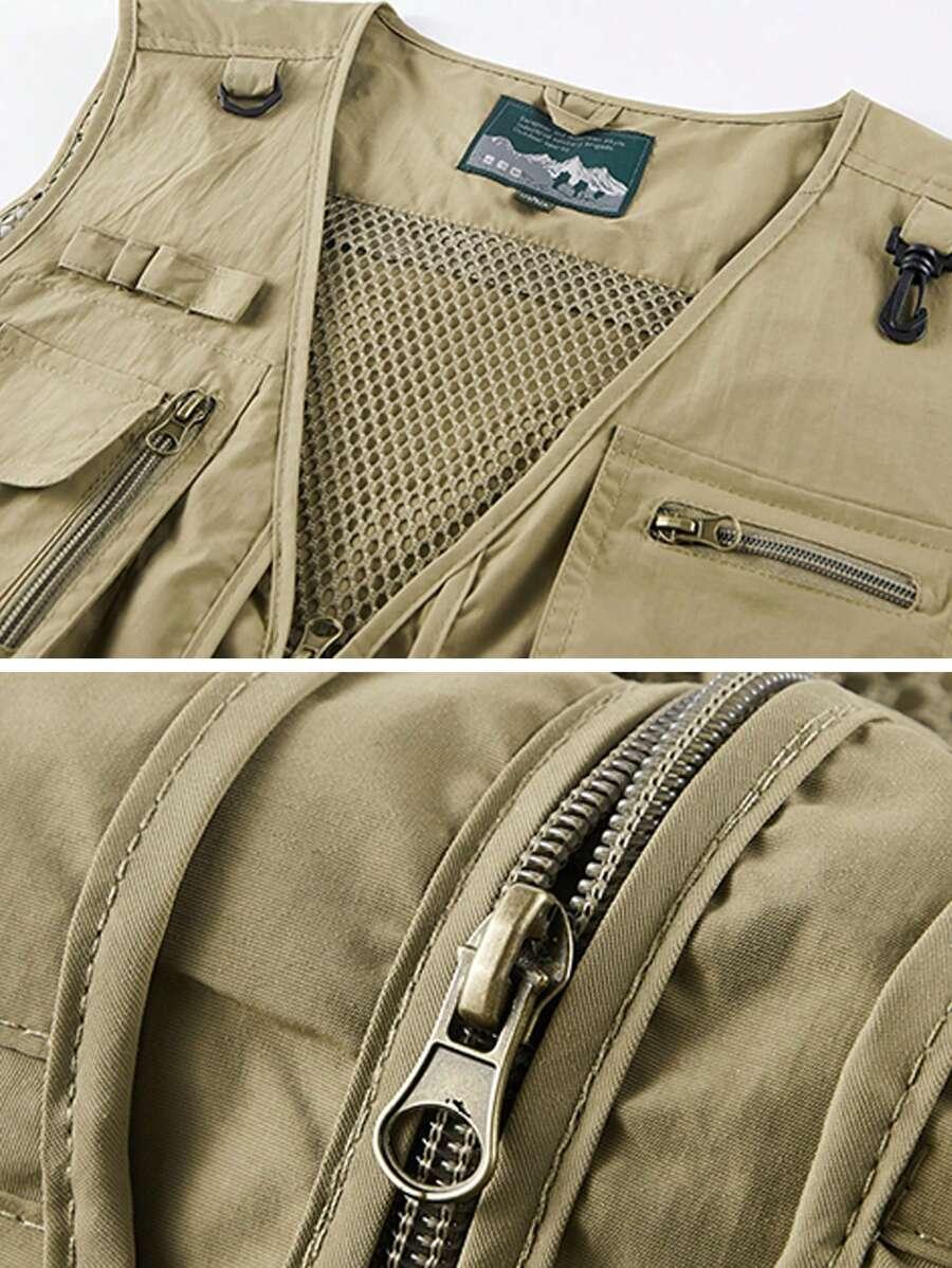 KHAKI KAMIZELKA Z KIESZENIAMI