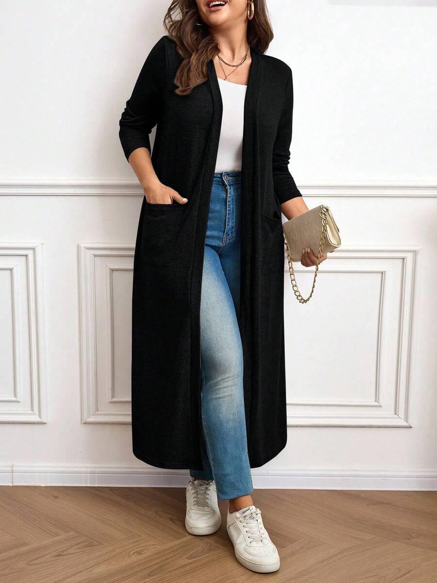 czarny sweter kardigan 
