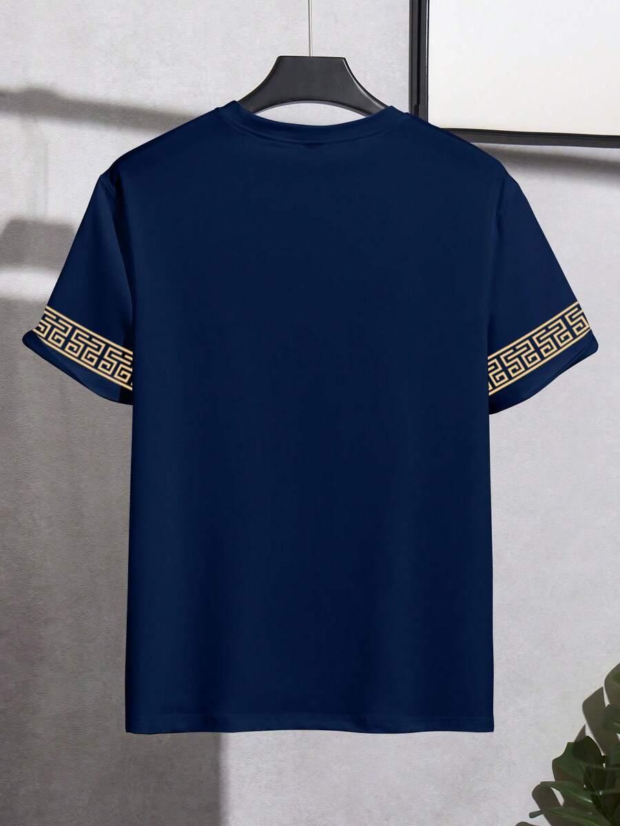 t-shirt wzór okrągły dekolt