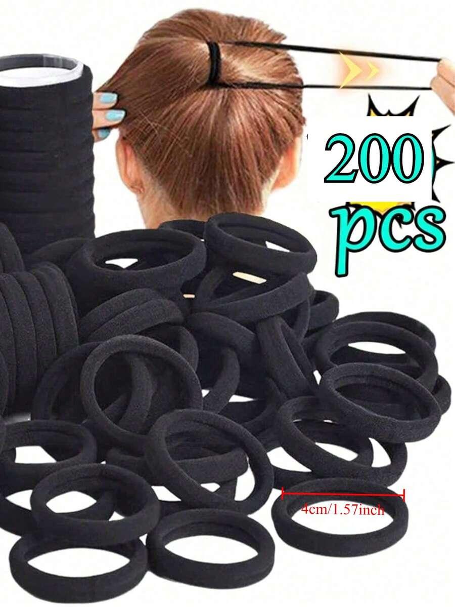czarne frotki do włosów 20-pack 