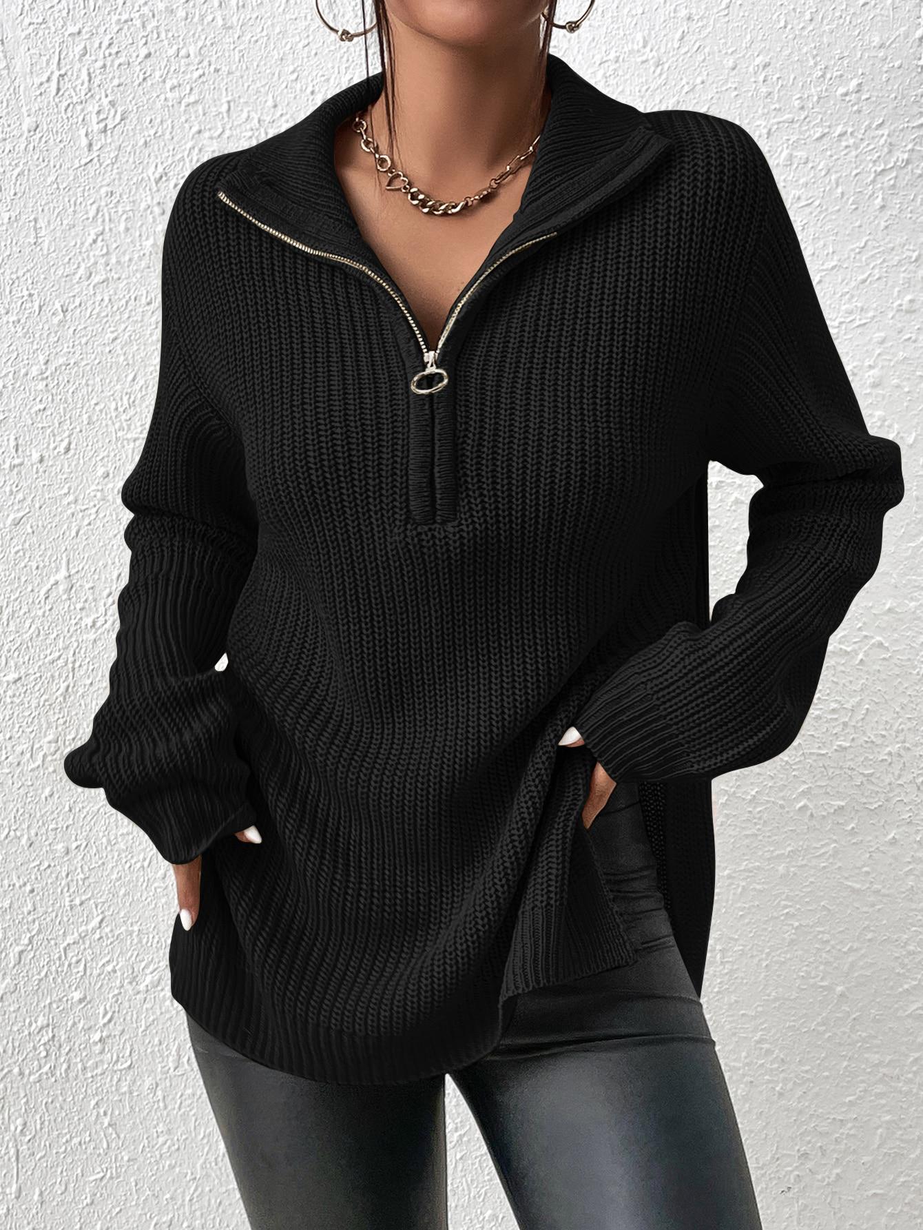 CZARNY SWETER ROZCIĘCIA ZIP